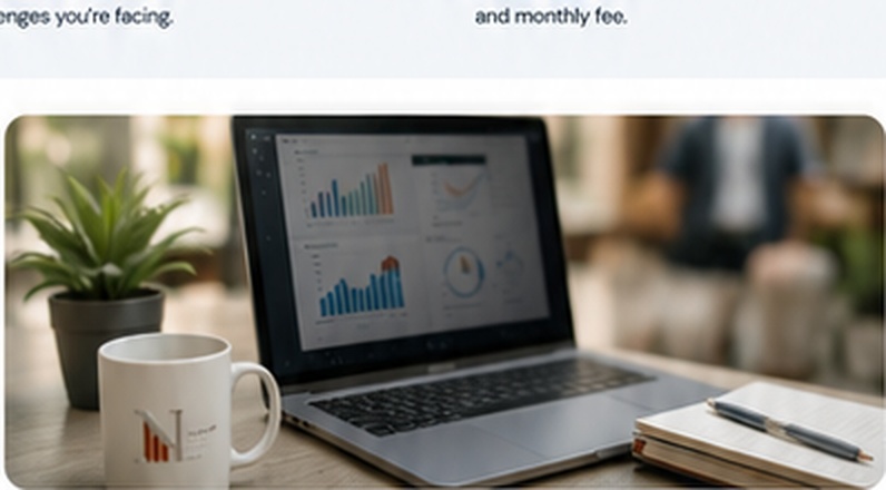 Laptop displaying business finance information